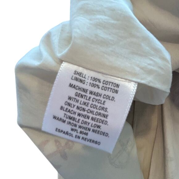 MAISON JULES NEW! Beige/Red Anchors Nautical Cotton Fit N Flare Dress Medium NWT - Picture 7 of 7